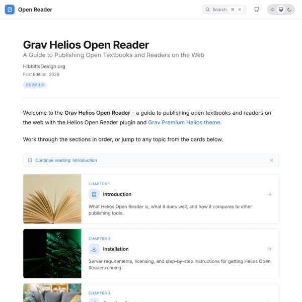 Helios Open Reader Site