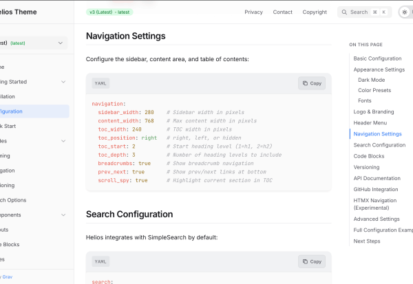Configuration Page