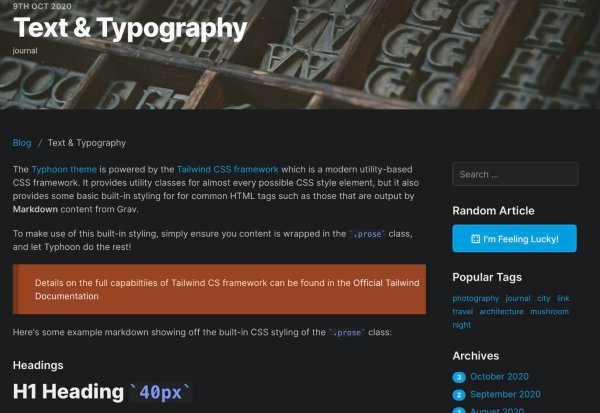 Example blog post in dark theme
