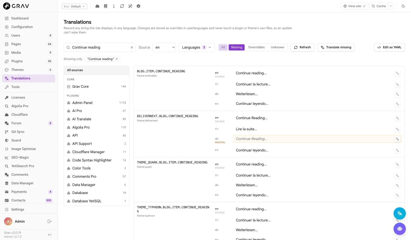 Searching for the visible wording finds every provider that ships it